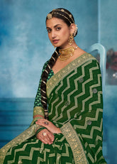 Green Weightless Bandhani Print Saree